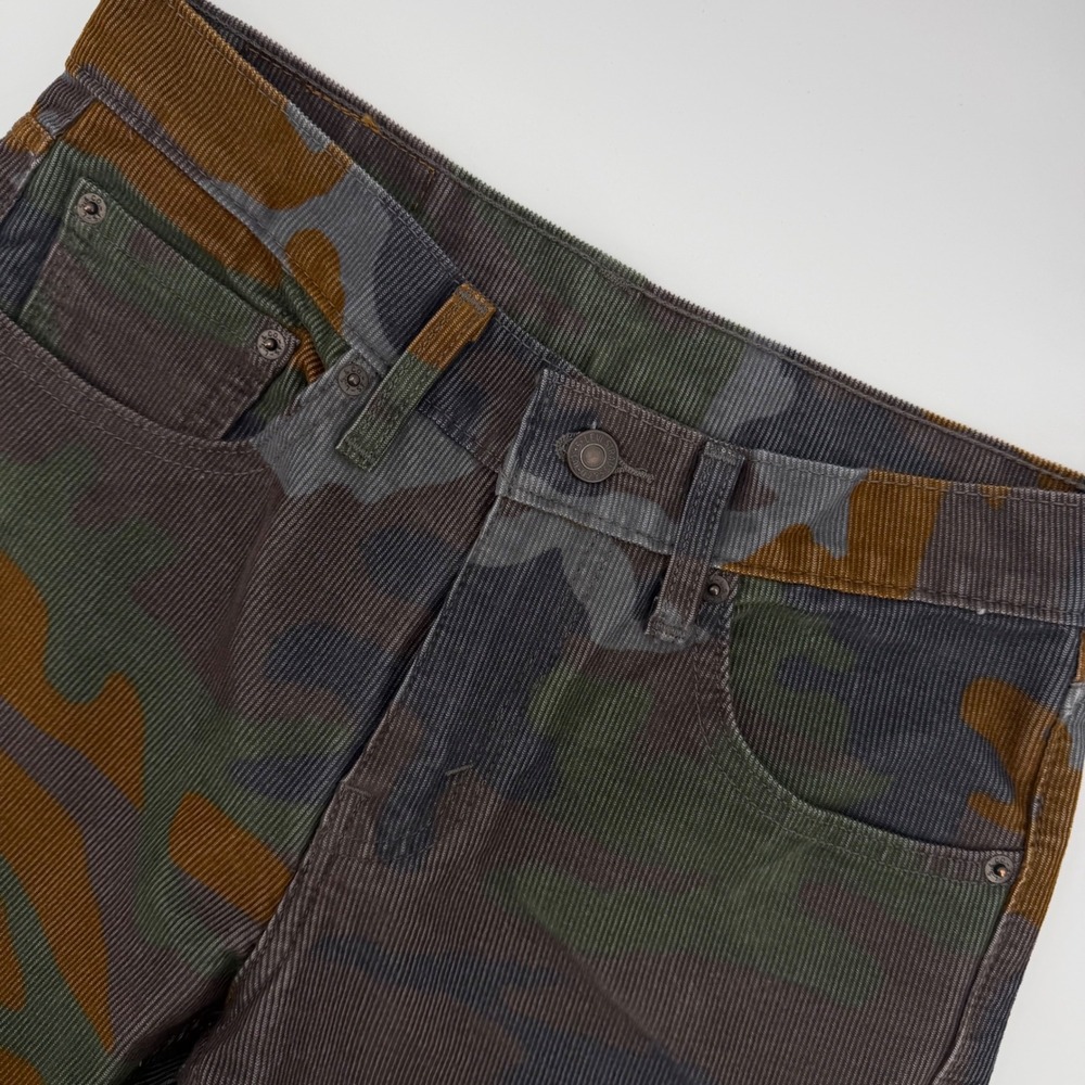 Levi's 511 Corduroy Pants Women 29x30 Camo Slim Fit Stretch 5-Pocket Trousers